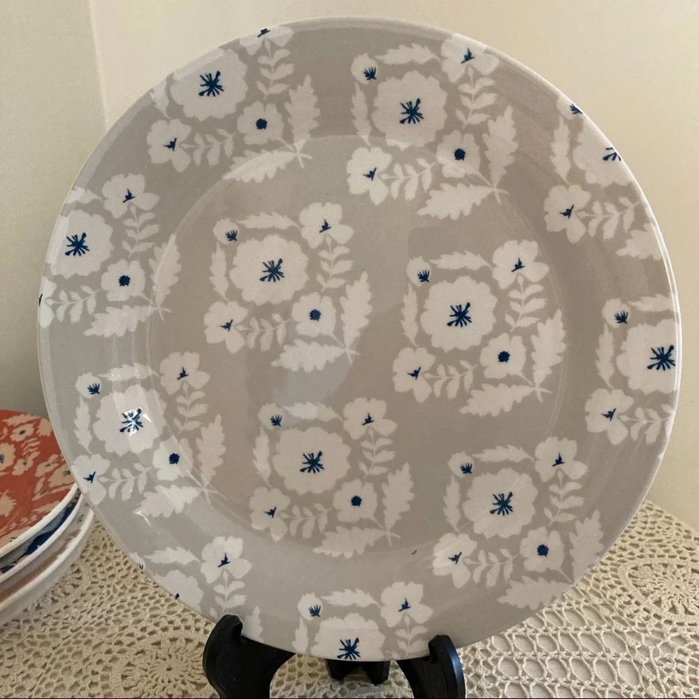 Pier 1 Ironstone botanical floral salad plates set of 4